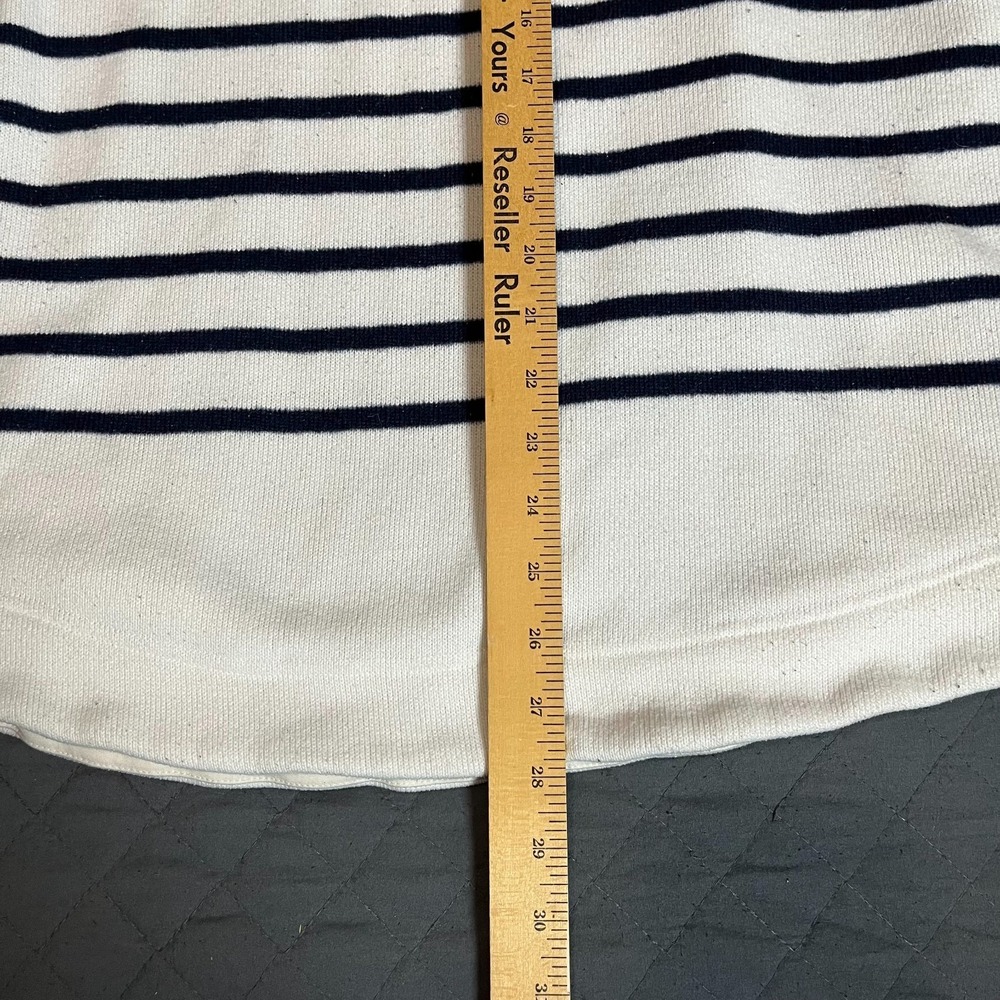 Vineyard Vines Women's Striped Mock Neck Pullover Sweatshirt White/Navy Size M - Picture 9 of 10